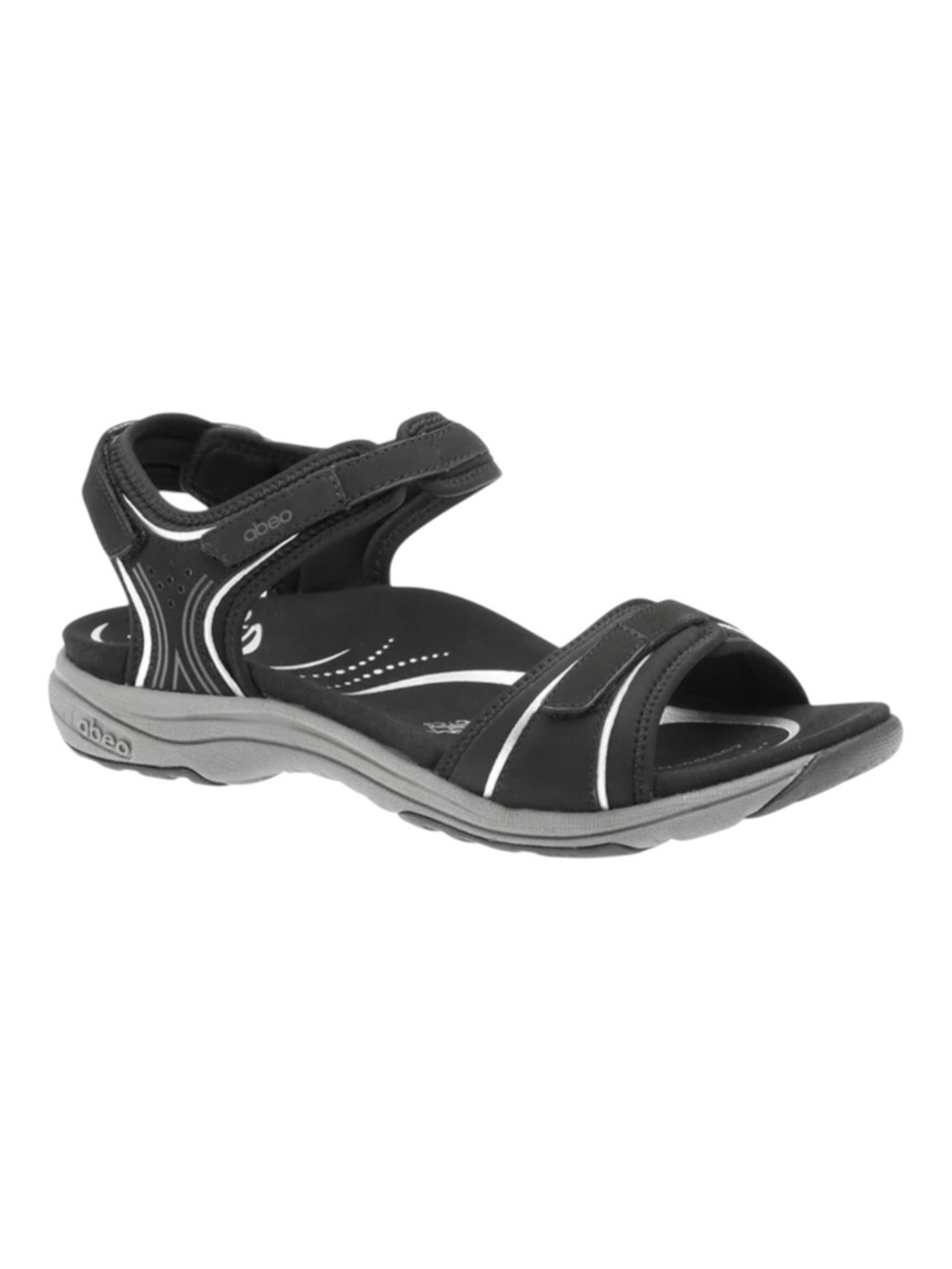 Abeo Bio System Women's Sandals Black Size 8.5 WP Comfort Strappy Orthotic Fit